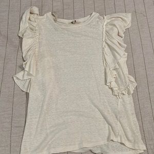 Beige Short Sleeve Blouse